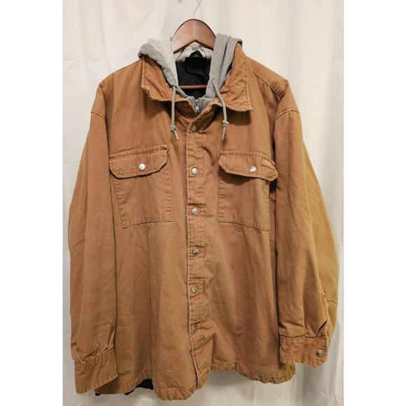 Dickies Workwear Insulated Quilted Canvas Hoodie Jacket Mens 2XL Work Chore - Picture 1 of 10